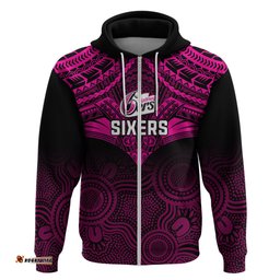 sydney sixers cricket hoodie unique indigenous art mix polynesian pattern