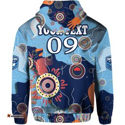 custom personalised new south wales nsw rugby zip up and pullover hoodie naidoc week aboriginal style