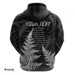 personalised new zealand rugby hoodie aotearoa ka mate haka all black mix ta moko white style