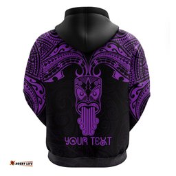 personalised new zealand te reo maori hoodie kia kaha maori language week purple style