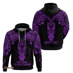 personalised new zealand te reo maori hoodie kia kaha maori language week purple style
