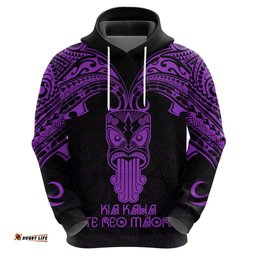 personalised new zealand te reo maori hoodie kia kaha maori language week purple style