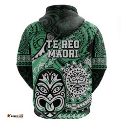 te reo maori new zealand hoodie aotearoa kia haka maori tribal tattoo green style
