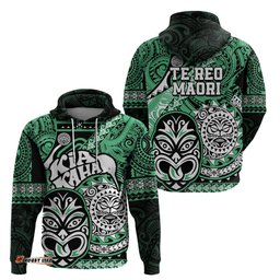 te reo maori new zealand hoodie aotearoa kia haka maori tribal tattoo green style