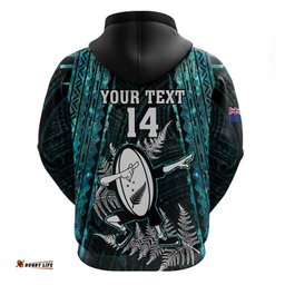 custom new zealand silver fern rugby hoodie aotearoa all black dabbing ball with maori paua shell