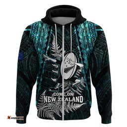 custom new zealand silver fern rugby hoodie aotearoa all black dabbing ball with maori paua shell