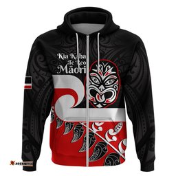 personalised te reo maori new zealand hoodie kia haka maori fern with tino rangatiratanga