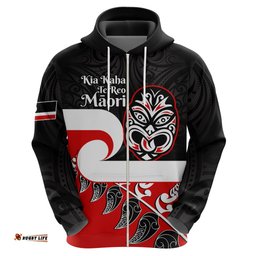 personalised te reo maori new zealand hoodie kia haka maori fern with tino rangatiratanga