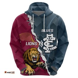 personalised lions and blues football hoodie together sporty style