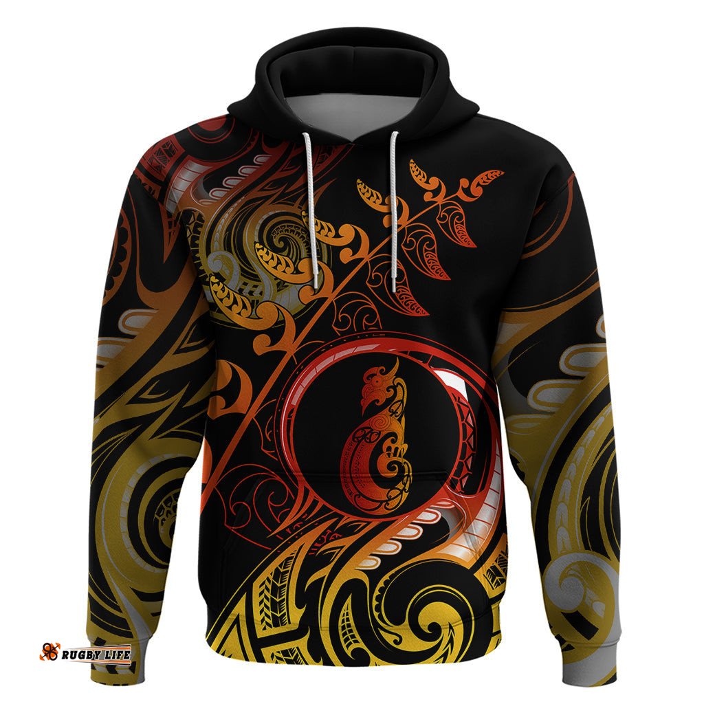 new zealand hoodie aotearoa manaia maori fern tattoo arty