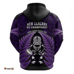 new zealand aotearoa rugby hoodie nz tiki with maori fern world cup purple version