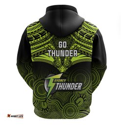sydney thunder cricket hoodie unique indigenous art mix polynesian pattern