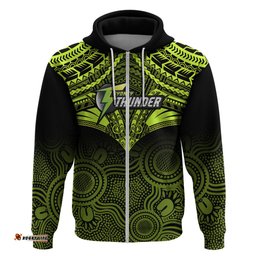 sydney thunder cricket hoodie unique indigenous art mix polynesian pattern