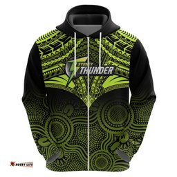 sydney thunder cricket hoodie unique indigenous art mix polynesian pattern