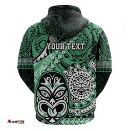 personalised te reo maori new zealand hoodie aotearoa kia haka maori tribal tattoo green style