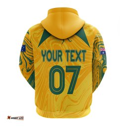personalised aussie matildas hoodie sam kerr world cup marble patterns
