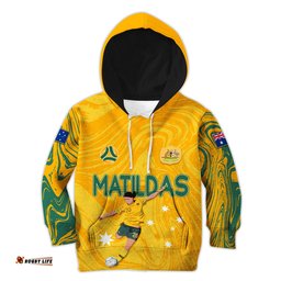 personalised aussie matildas hoodie sam kerr world cup marble patterns