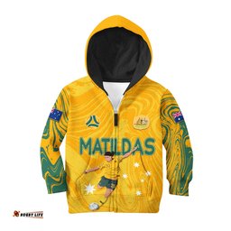 personalised aussie matildas hoodie sam kerr world cup marble patterns
