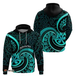 turquoise new zealand mangopare hoodie aotearoa maori koru style