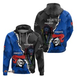 personalised panthers and knights rugby hoodie sporty style