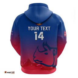 personalised nepal cricket hoodie dynamic version