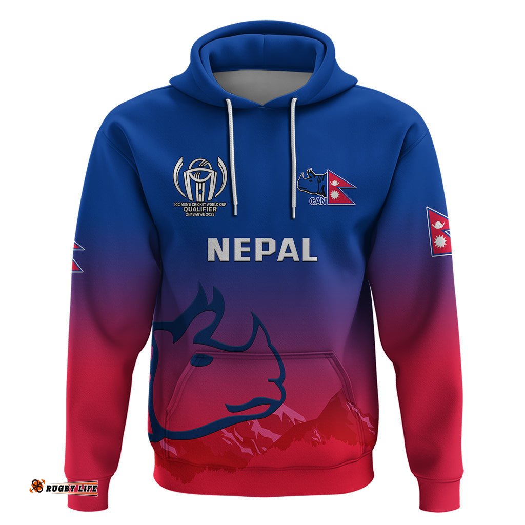 personalised nepal cricket hoodie dynamic version
