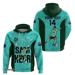 custom australia soccer hoodie sam kerr matildas proud world cup turquoise