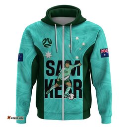 custom australia soccer hoodie sam kerr matildas proud world cup turquoise