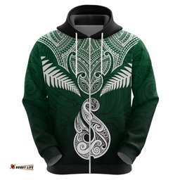 personalised new zealand hoodie hei matau mix silver fern basic