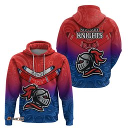 knights permier hoodie nrl mascot with aboriginal