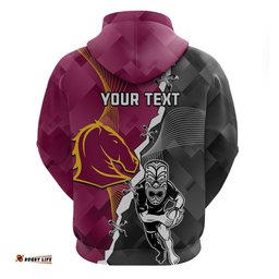 personalised warriors and broncos rugby hoodie together sporty style