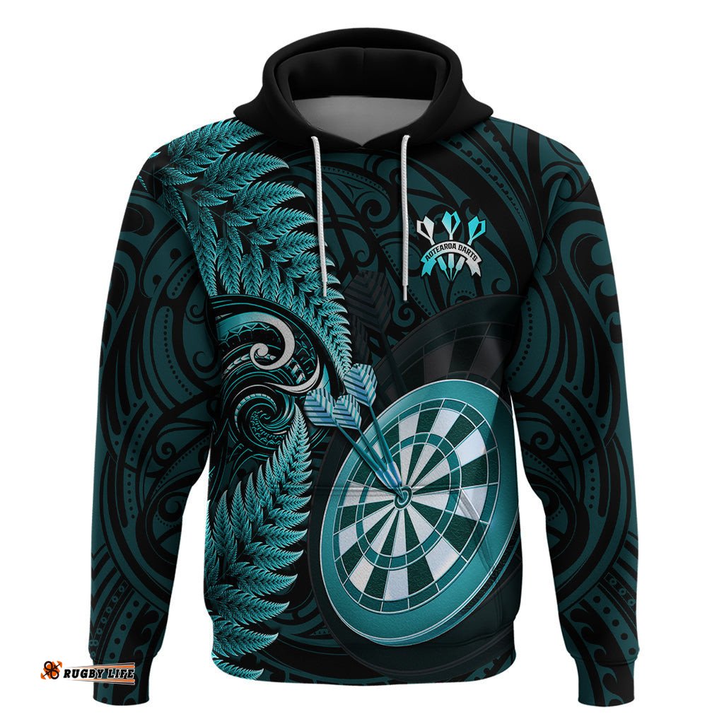 new zealand darts hoodie happiness is a tight threesome maori turquoise