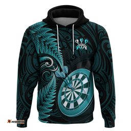 new zealand darts hoodie happiness is a tight threesome maori turquoise
