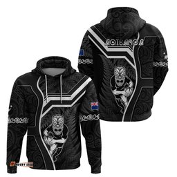 new zealand aotearoa rugby hoodie black fern maori tribal sporty style