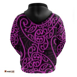 new zealand hoodie maori pattern purple