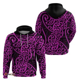 new zealand hoodie maori pattern purple