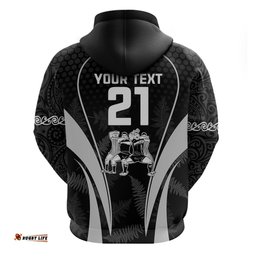 custom new zealand aotearoa rugby hoodie haka dance mixed silver fern sporty style