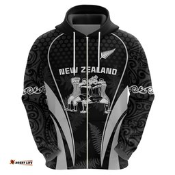 custom new zealand aotearoa rugby hoodie haka dance mixed silver fern sporty style