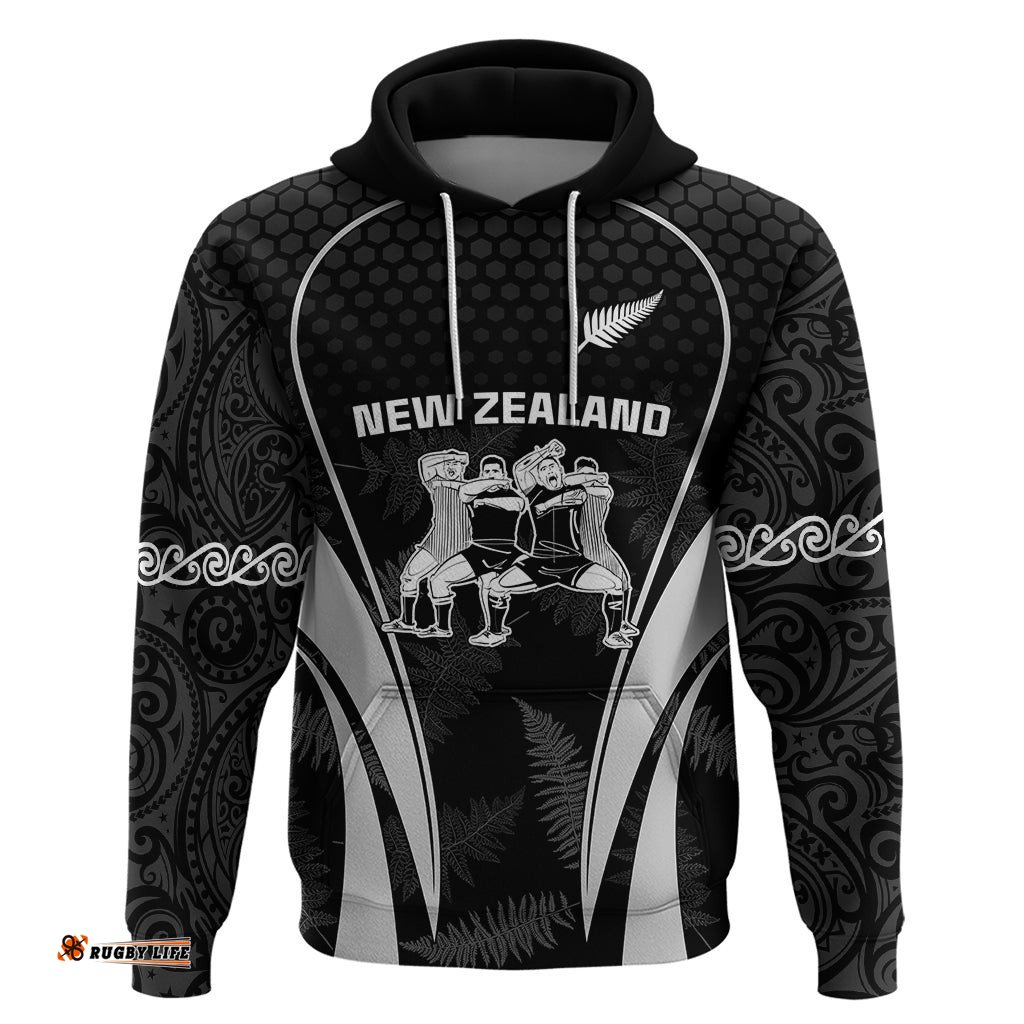 custom new zealand aotearoa rugby hoodie haka dance mixed silver fern sporty style