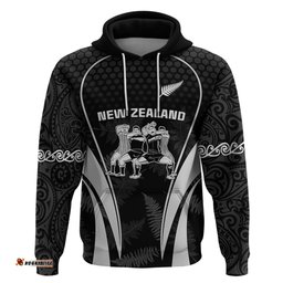 custom new zealand aotearoa rugby hoodie haka dance mixed silver fern sporty style