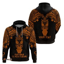personalised new zealand te reo maori hoodie kia kaha maori language week gold style