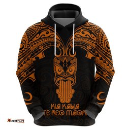 personalised new zealand te reo maori hoodie kia kaha maori language week gold style
