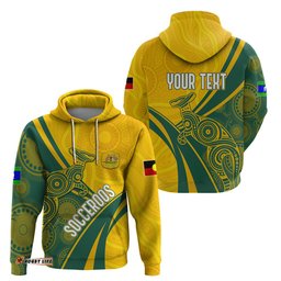 personalised australia soccer socceroos indigenous hoodie world cup