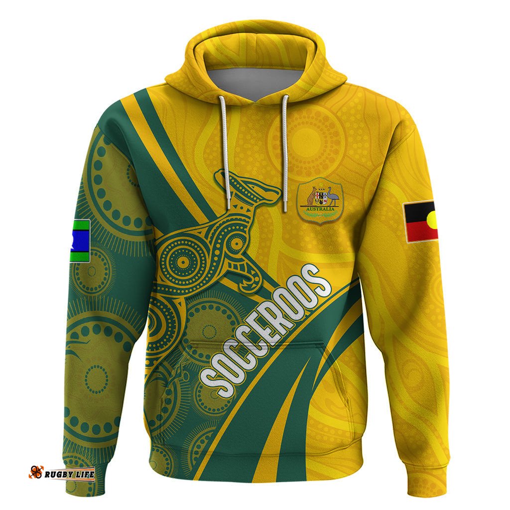 personalised australia soccer socceroos indigenous hoodie world cup