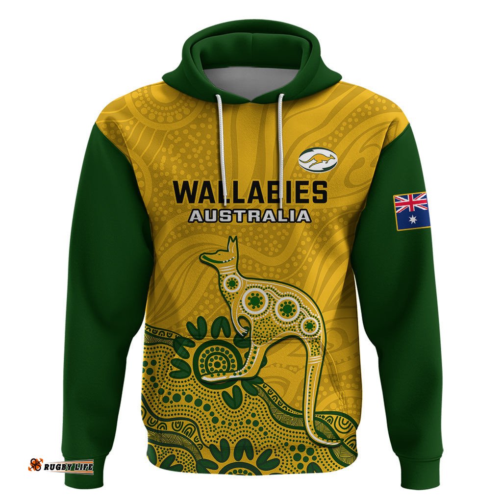 australia rugby hoodie wallabies kangaroo indigenous art