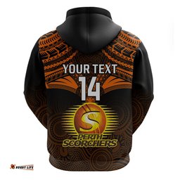 custom perth scorchers cricket hoodie unique indigenous art mix polynesian pattern