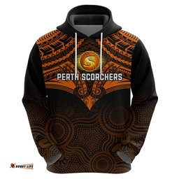 custom perth scorchers cricket hoodie unique indigenous art mix polynesian pattern