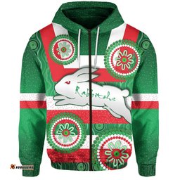 custom personalised go rabbitohs zip hoodie mix indigenous