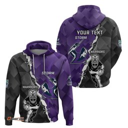 personalised storm and warriors rugby hoodie sporty style