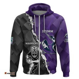 personalised storm and warriors rugby hoodie sporty style